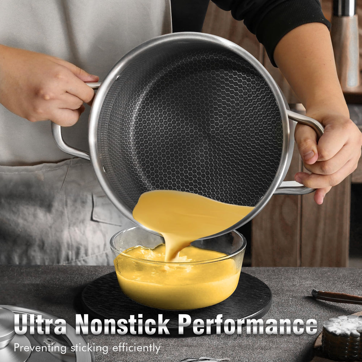 Aufranc AuFranc tri-ply construction delivers fast, even heat across all hob types