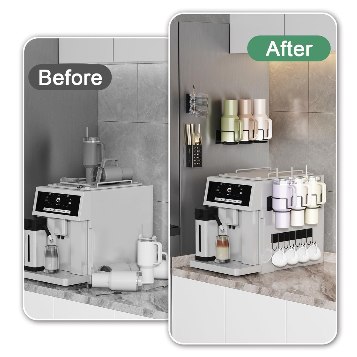 Aufworld magnetic lid and straw organizer stores six to eight lids.