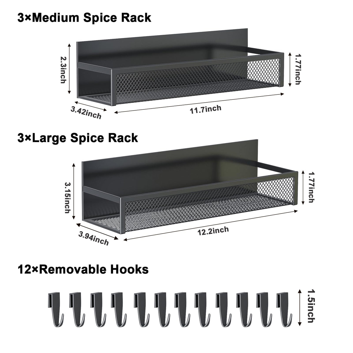 Aufworld rack showing 12 moveable hooks for versatile kitchen organization