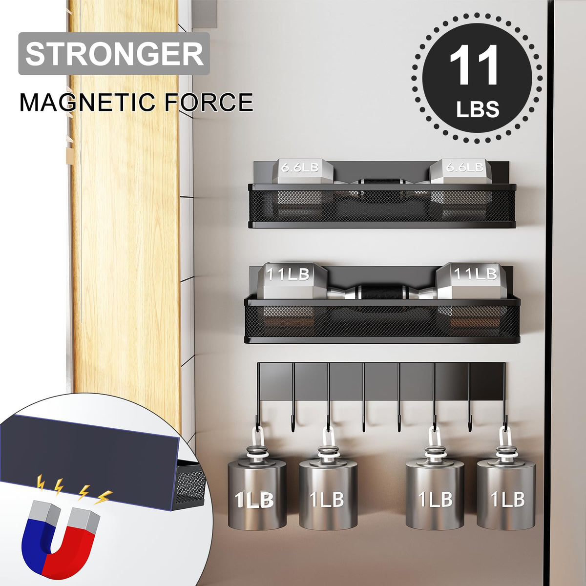 Aufworld 8-hook rack visible, ideal for utensils, towels, and small tools