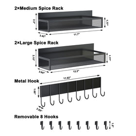 Aufworld 8-hook magnetic rack attached to fridge for versatile storage.