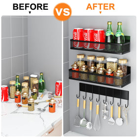 Aufworld fridge magnet organizer mounted to a metal surface for storage