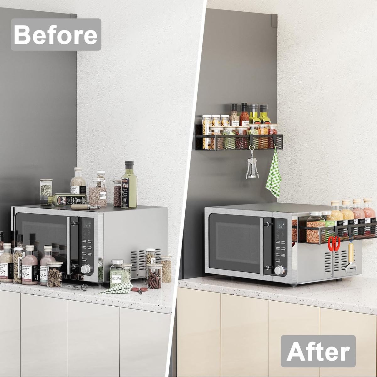 Aufworld side-wall storage ideal for towels and kitchen gadgets