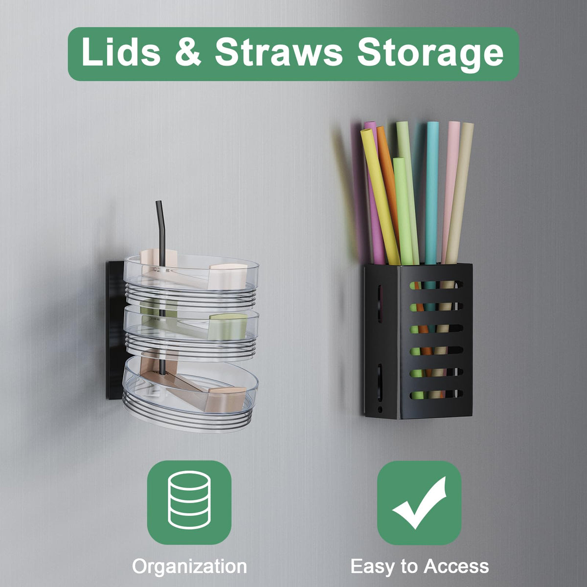 Aufworld space-saving kitchen organizer helps maximize fridge and counter space.