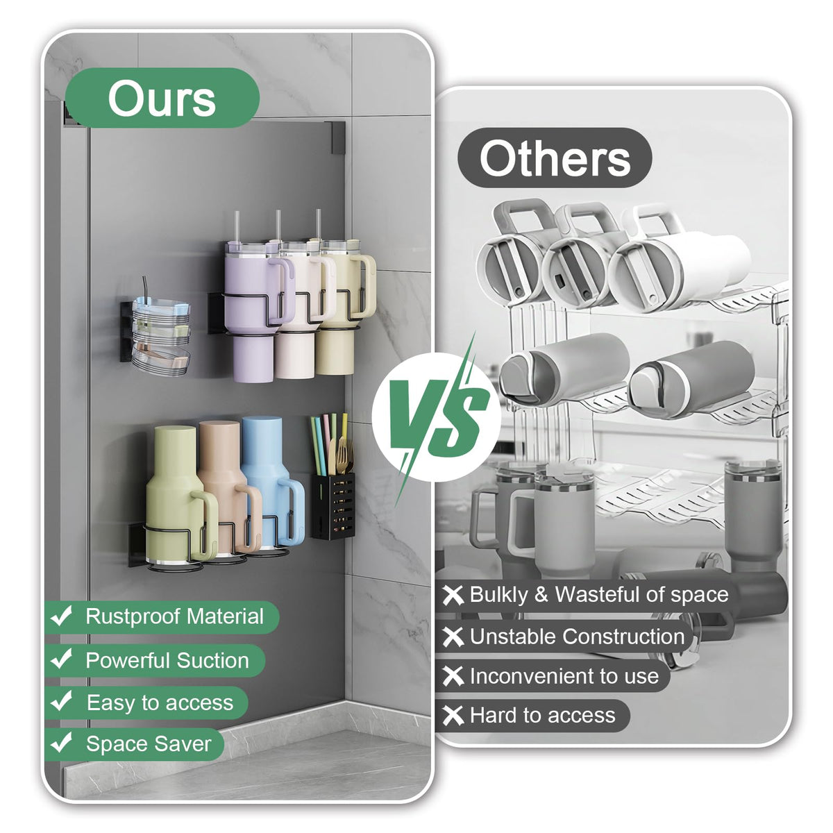 Aufworld Stanley 40oz organizer features rust-proof finish and non-slip surface.
