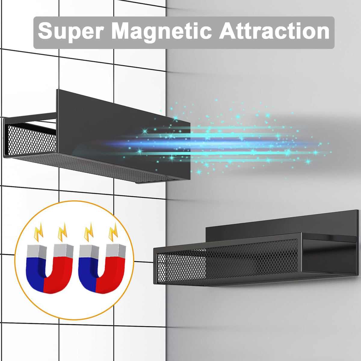 Aufworld strong magnetic hold keeps the rack secure on fridge surface