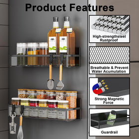 Strong magnetic hold of Aufworld rack on a metal fridge surface