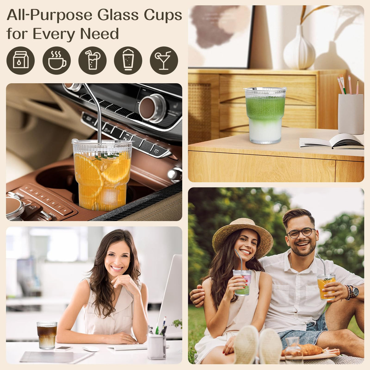 AUFXKOO cleaning brush included for quick glassware care