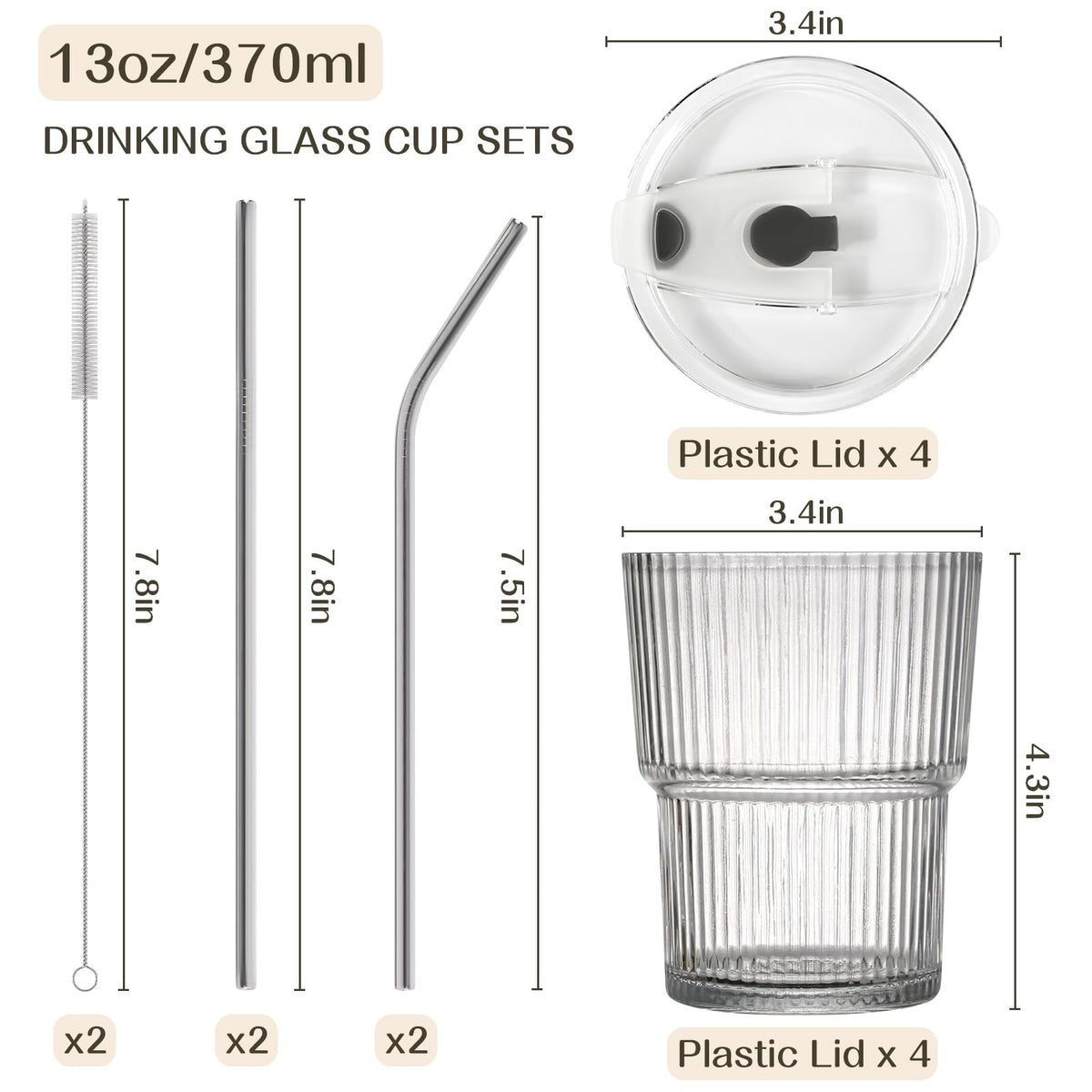 AUFXKOO ribbed glass texture provides a secure grip