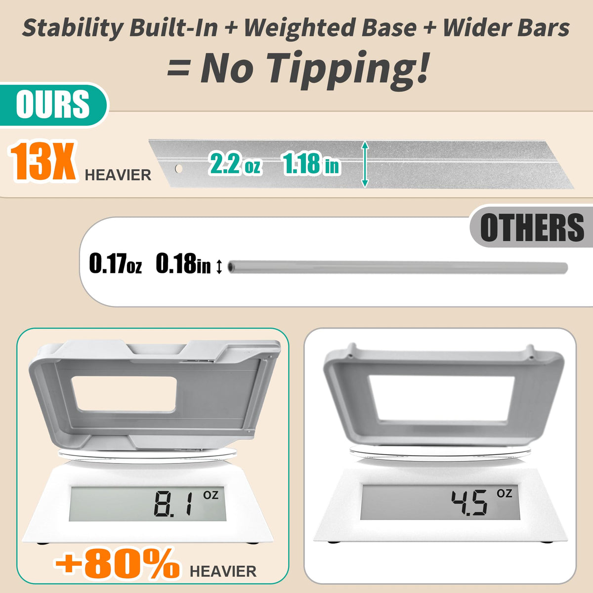 AUGBEAN heavy-duty aluminum frame prevents sagging while storing skincare and medicines.