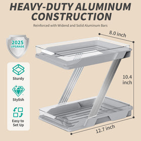 AUGBEAN z-shaped design storage unit enhances vanity with stylish, compact organization.