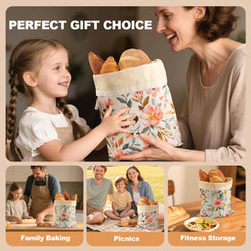 Augine beeswax bread bag from Wildwood Bloom series adds eco-friendly kitchen storage