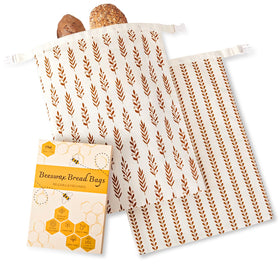 Augine beeswax bread bags close-up showing natural beeswax liner preserving freshness