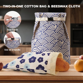 Augine beeswax bread bag is easy to clean and reusable for months