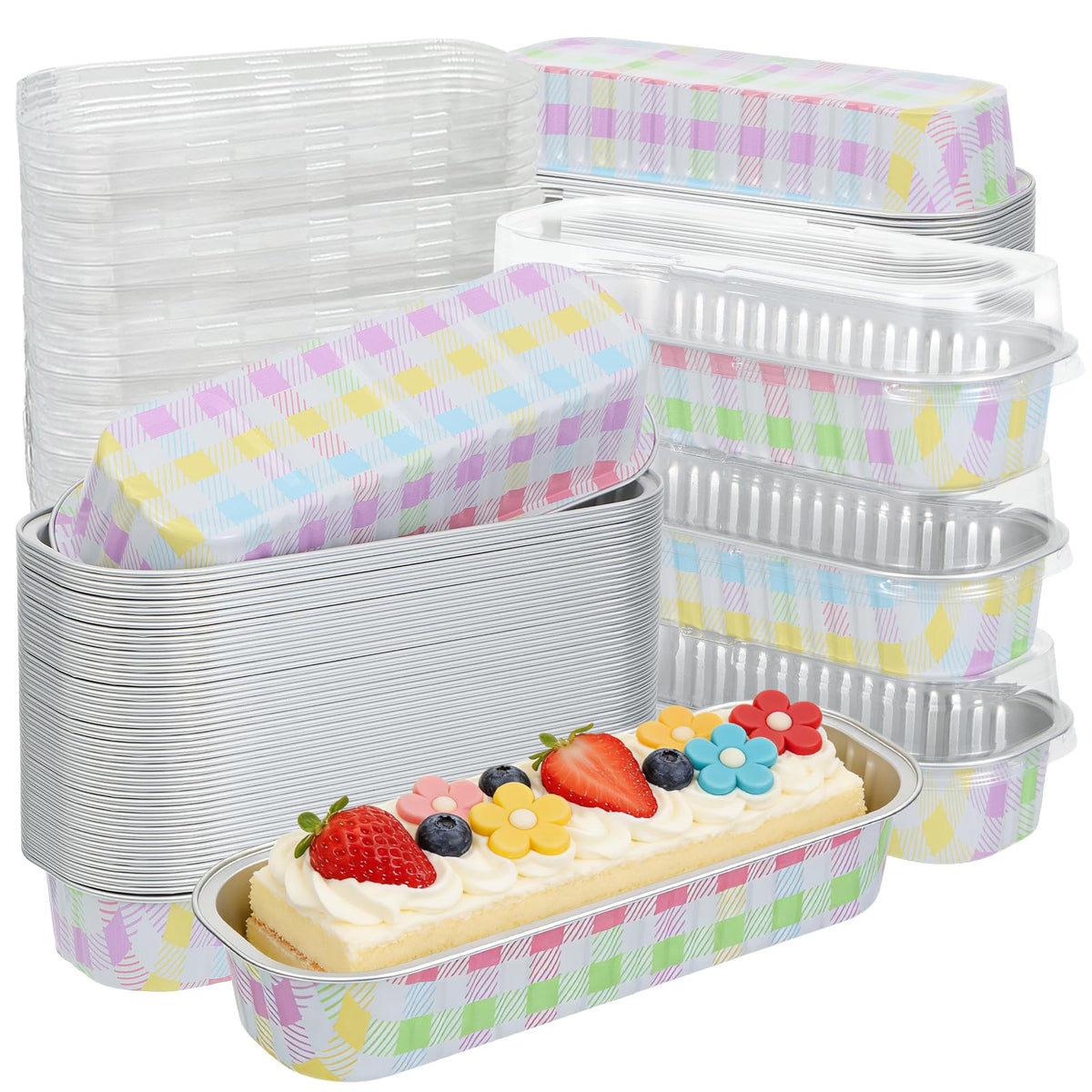 Augoog Easter mini loaf pans with lids for easy transport