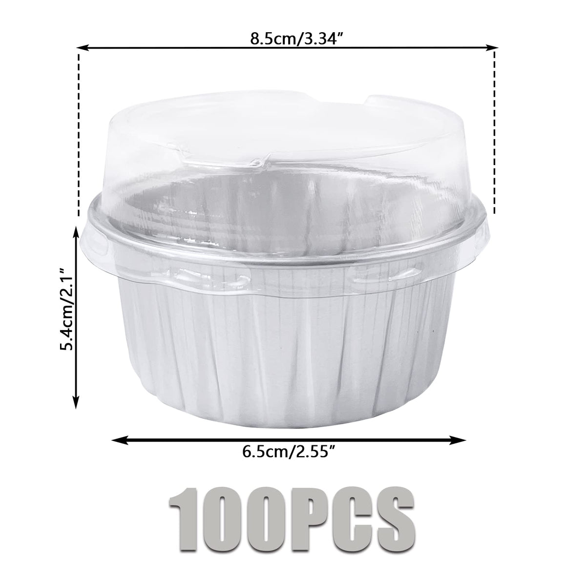 Augoog foil baking cups with clear lids, perfect for bake-and-serve convenience.