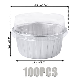 Augoog foil baking cups with clear lids, perfect for bake-and-serve convenience.