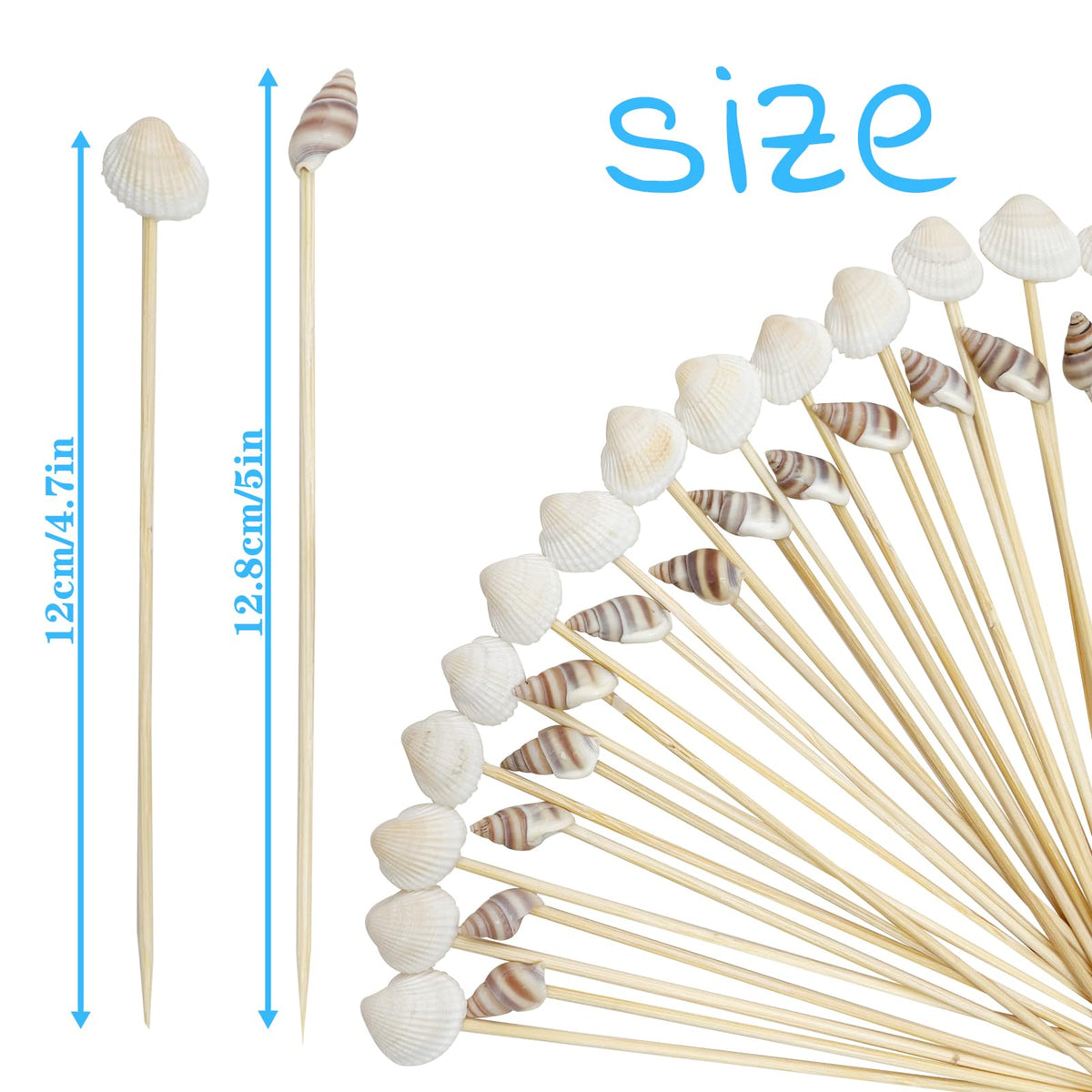 Augoog 4.7 inch seashell picks ideal for holding bites at parties