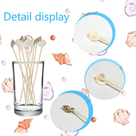 Augoog Seashell Cocktail Picks with wooden heads provide a sturdy grip for easy serving