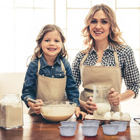 Augoog stackable dessert cups with lids, easy to store and reuse.
