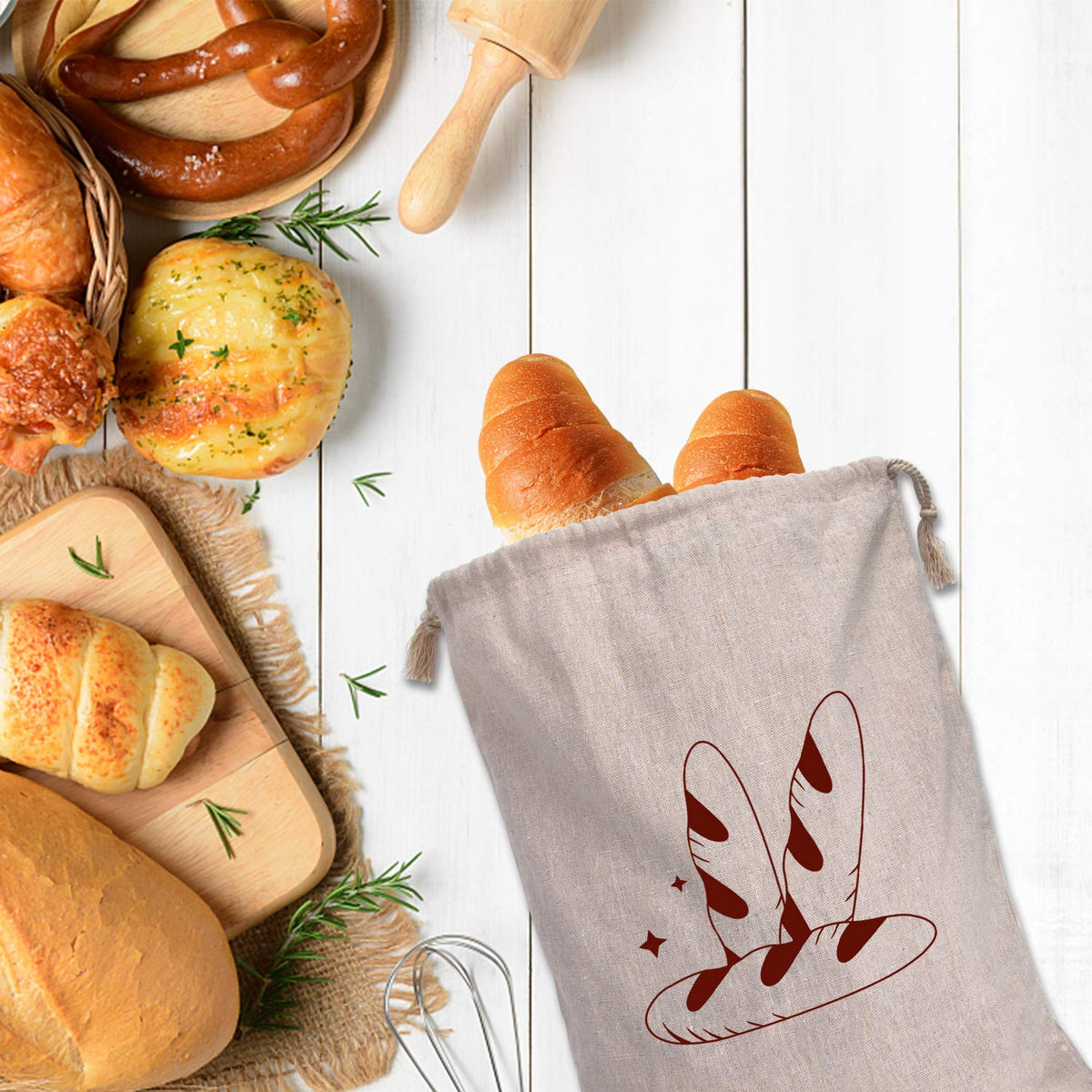 Augshy kitchen-ready bread bags for bread and cakes storage