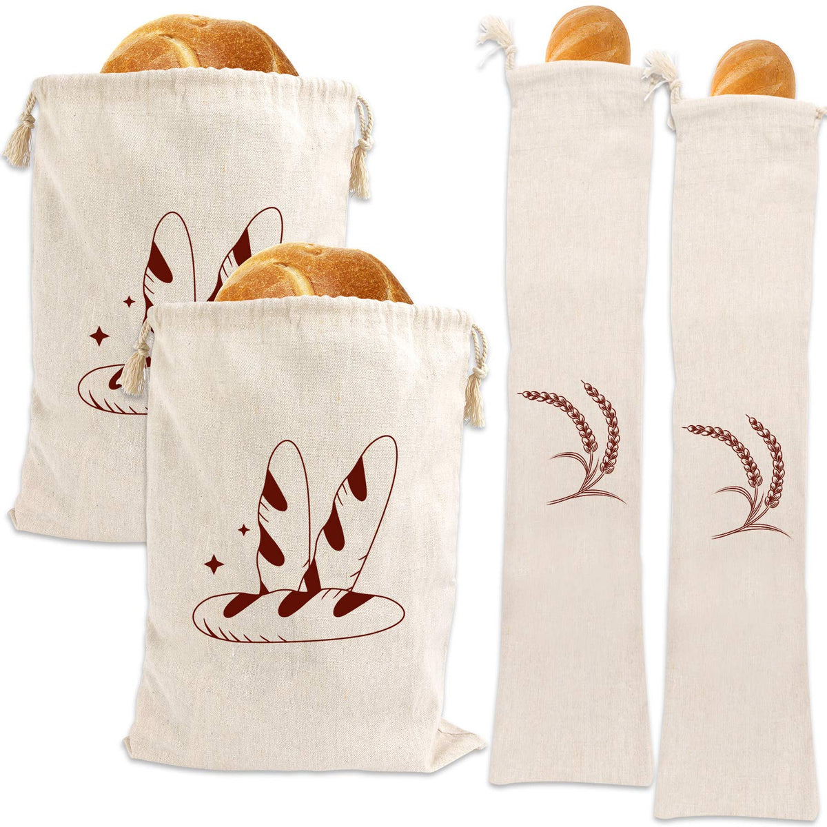 Augshy linen bread bags 16x12 for plastic-free bread storage