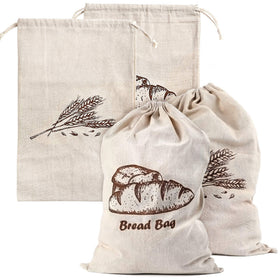 Augshy linen bread bags pattern showcase for eco-friendly storage.