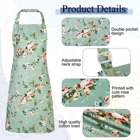 Auidy_6TXD floral apron back ties demonstrating secure adjustable fit.