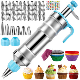 AUKOW cake decorating kit 164 pcs blue, ideal for home bakers