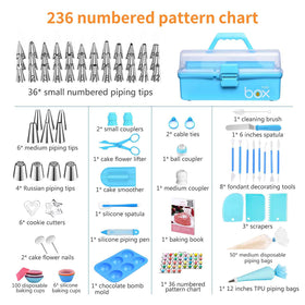 AUKOW 36-pattern chart helps learn piping tips with visuals
