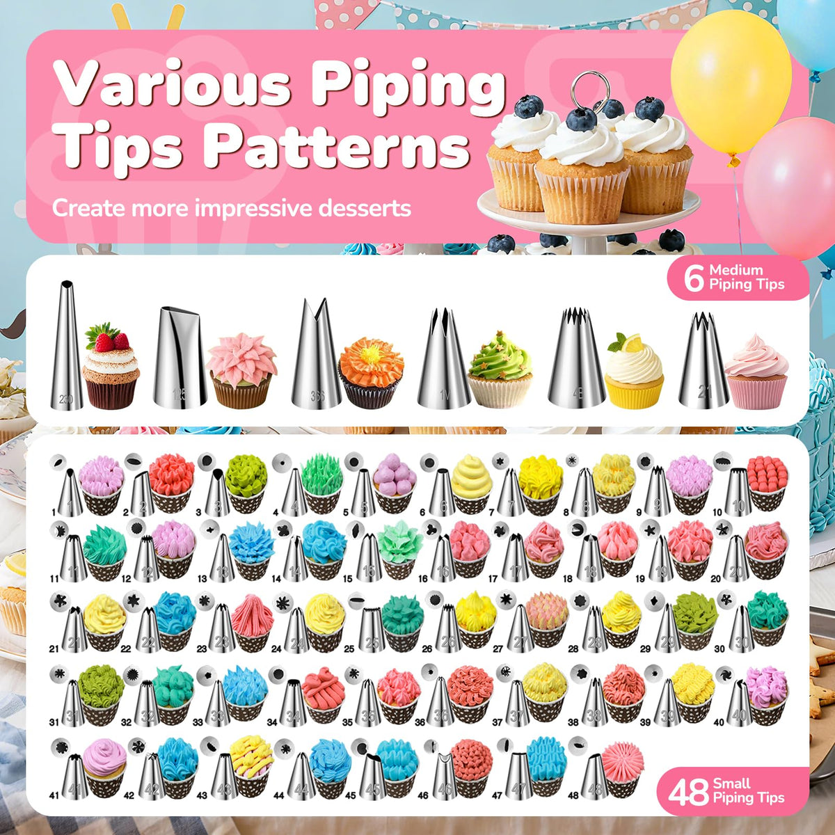 AUKOW two-pack piping tip couplers for easy tip changes and clean decorating