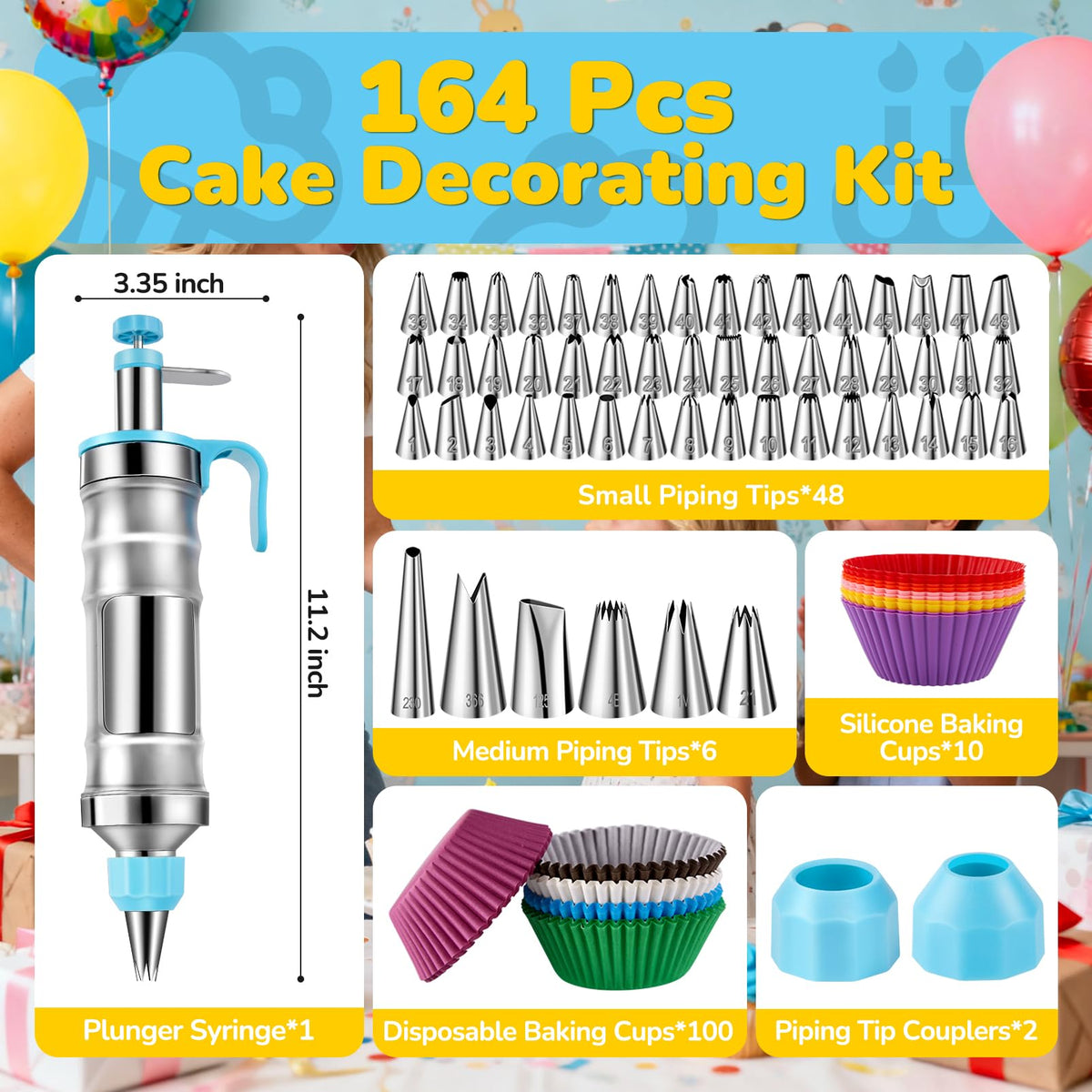 AUKOW stainless steel decorating tools offer durable, reusable piping options