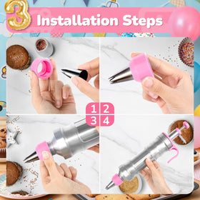 AUKOW stainless steel piping tips stay sharp and dishwasher safe for repeated use
