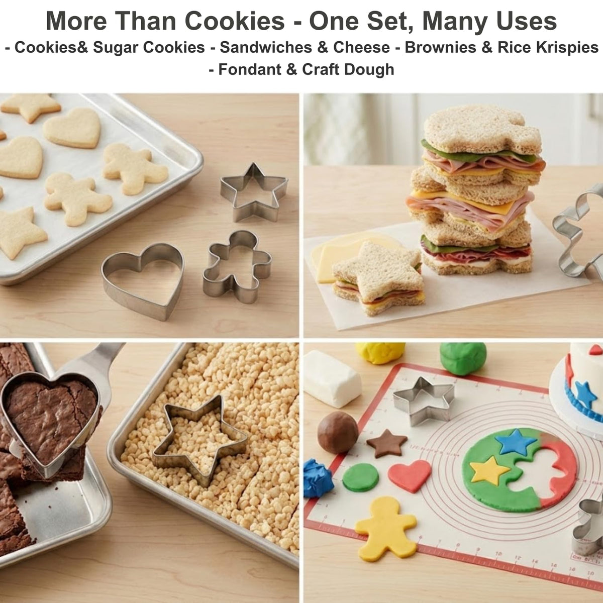 Auktosmn dishwasher-safe cutters simplify cleanup after baking.