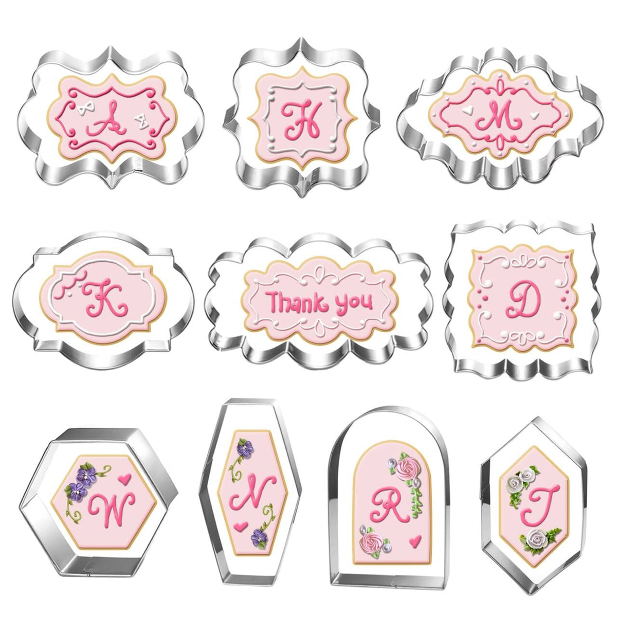 Auktosmn geometric plaque cutter for precise plaque-shaped cookies.