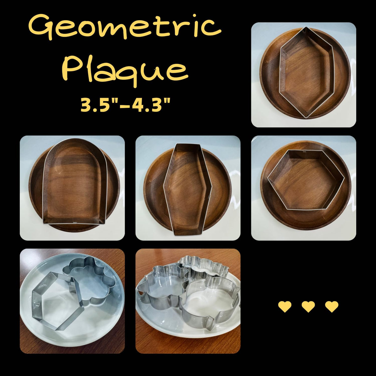 Auktosmn variety of shapes enables creative cookie plaques.