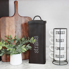 AuldHome Design galvanized iron dispenser, sturdy construction for long-lasting countertop use.