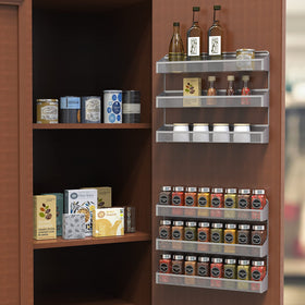 Auledio chrome spice rack stand displays spices neatly with easy access and a sleek finish.