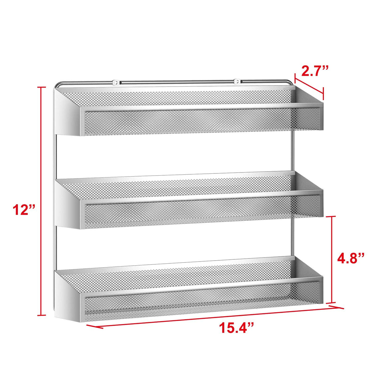 Auledio durable chrome countertop spice organizer adds stylish storage for spices.