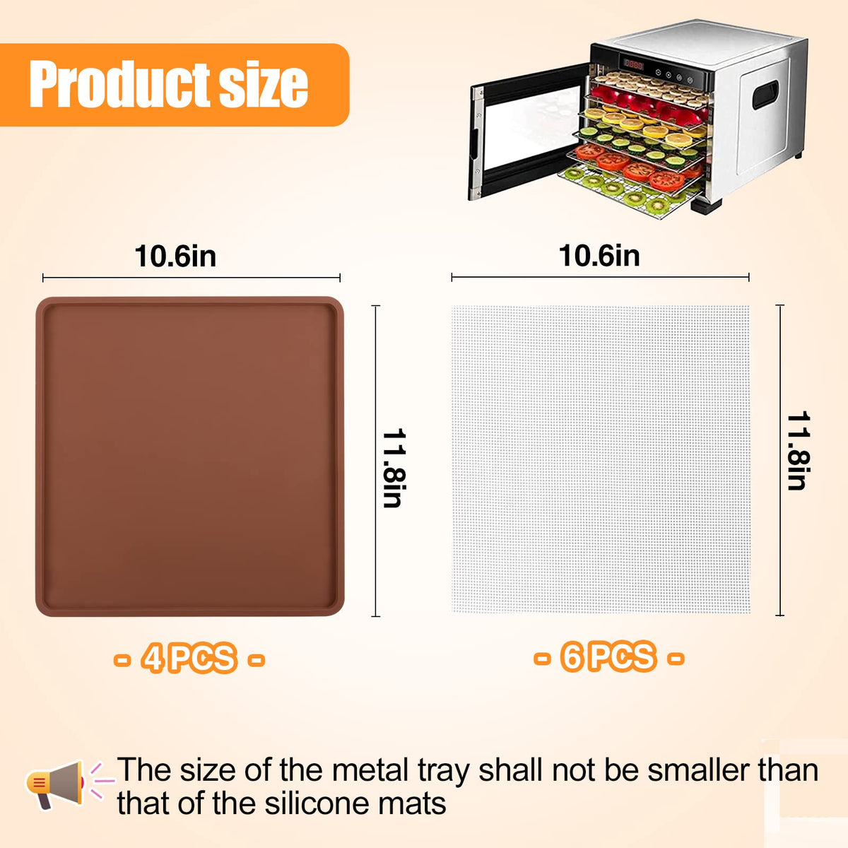 Aulock six-pack mesh dehydrator sheets designed for reusable, non-stick dehydration.