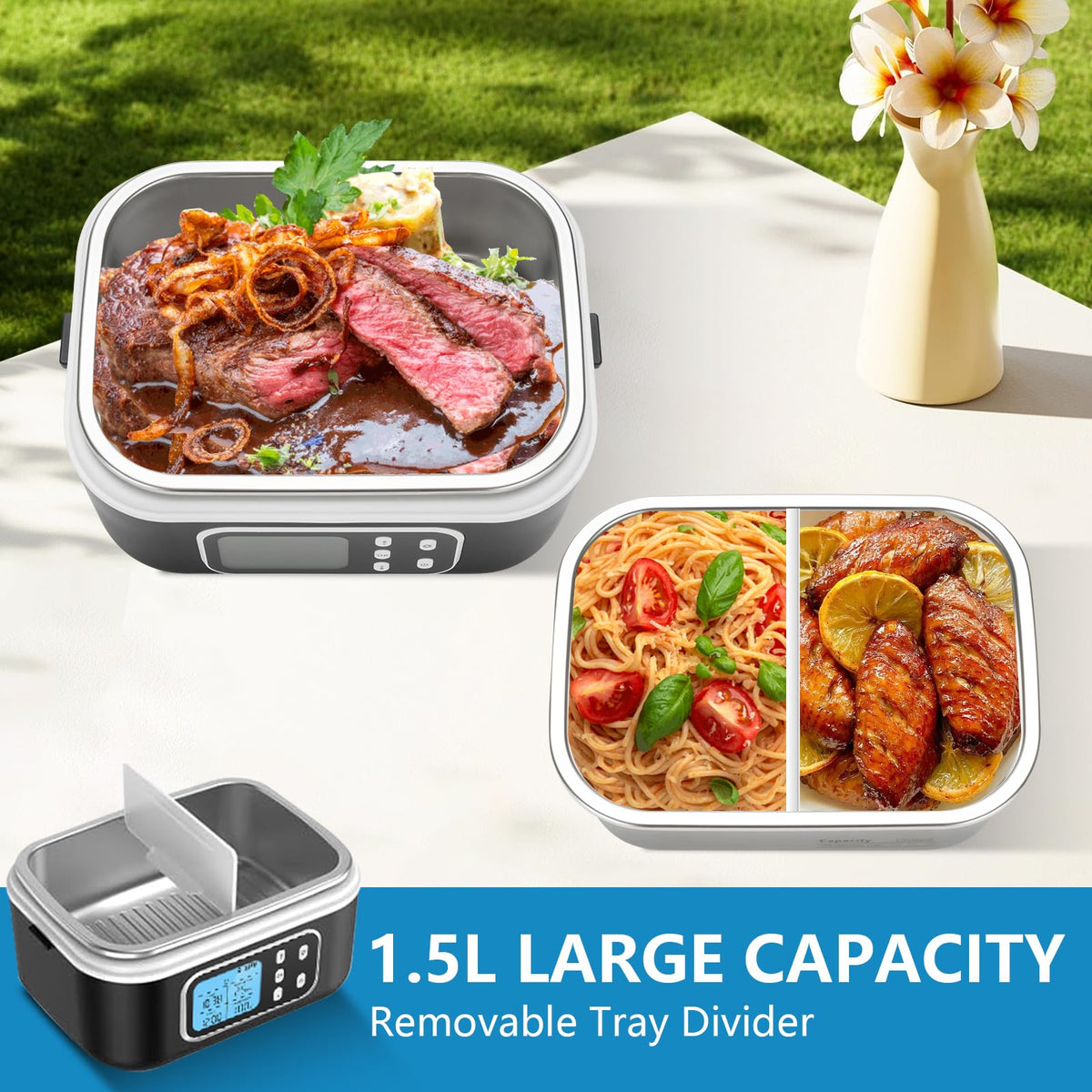 AUMETE removable divider and leak-proof container design