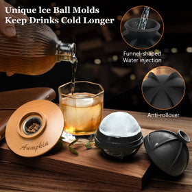 Aumpkin ice-ball-mold creates perfect round ice for cocktails.
