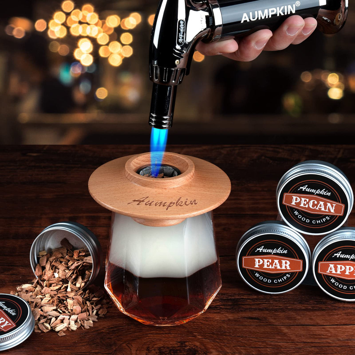 Aumpkin wood-chips-six-flavors offer customizable smoky notes.