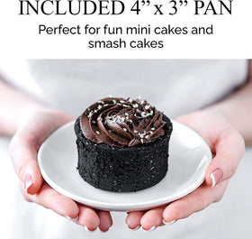 Aunt Shannon's Kitchen straight-side cake pan for clean edges and easy leveling