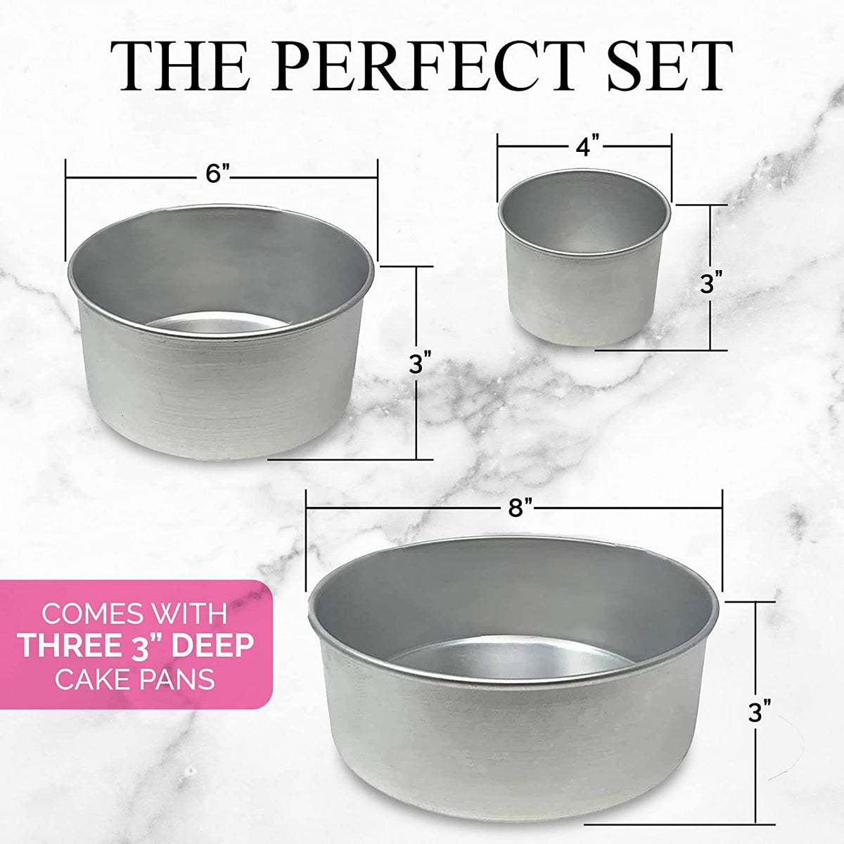 Aunt Shannon's Kitchen tall round cake pan 6-inch for even baking in birthday layers