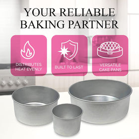 Aunt Shannon's Kitchen tall round cake pan 8-inch ideal for three-tier wedding cakes