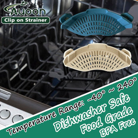 AUOON Clip-on Strainer shows clip mechanism for secure attachment