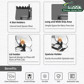 AUOON spoon rest with soup ladle slot for drip-free serving.