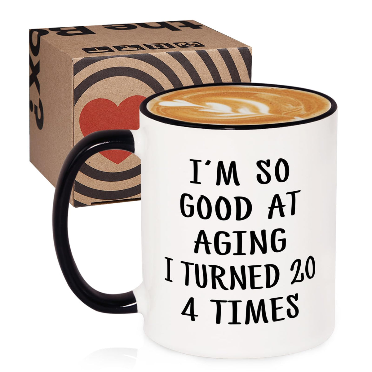 Aurahouse 80th birthday mug - unboxing moment, gift-ready surprise for loved ones.