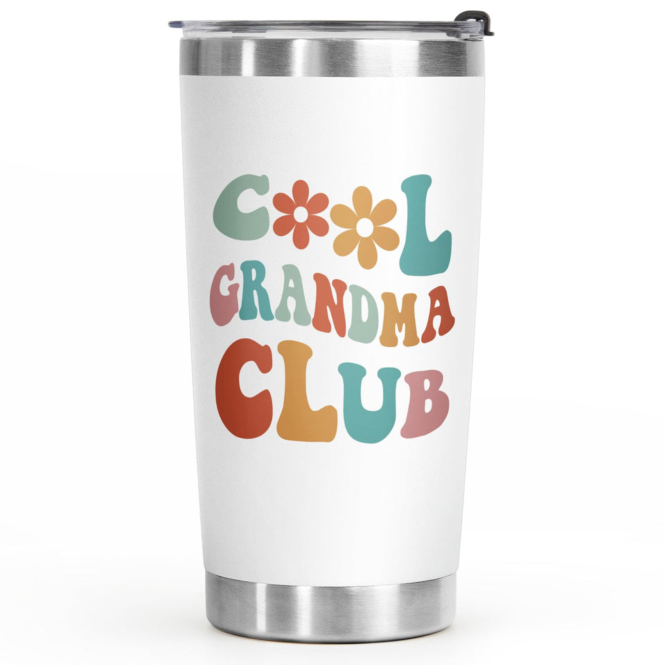 Aurahouse Cool Grandma Club Tumbler 20oz maintains hot or cold temps for busy days.